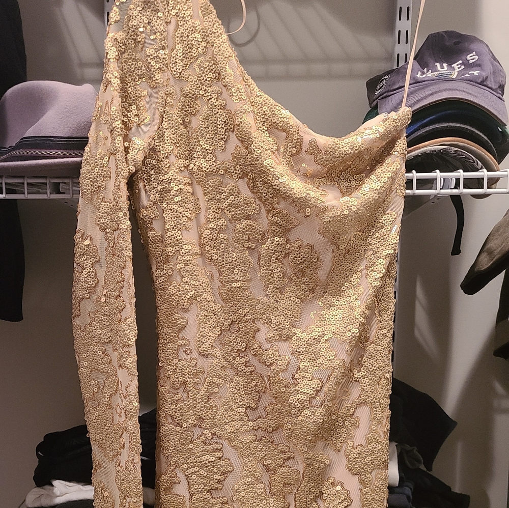 Sequined one shoulder dress